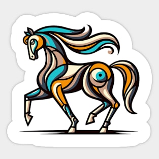 Horse illustration. Illustration of a horse in cubism style Sticker